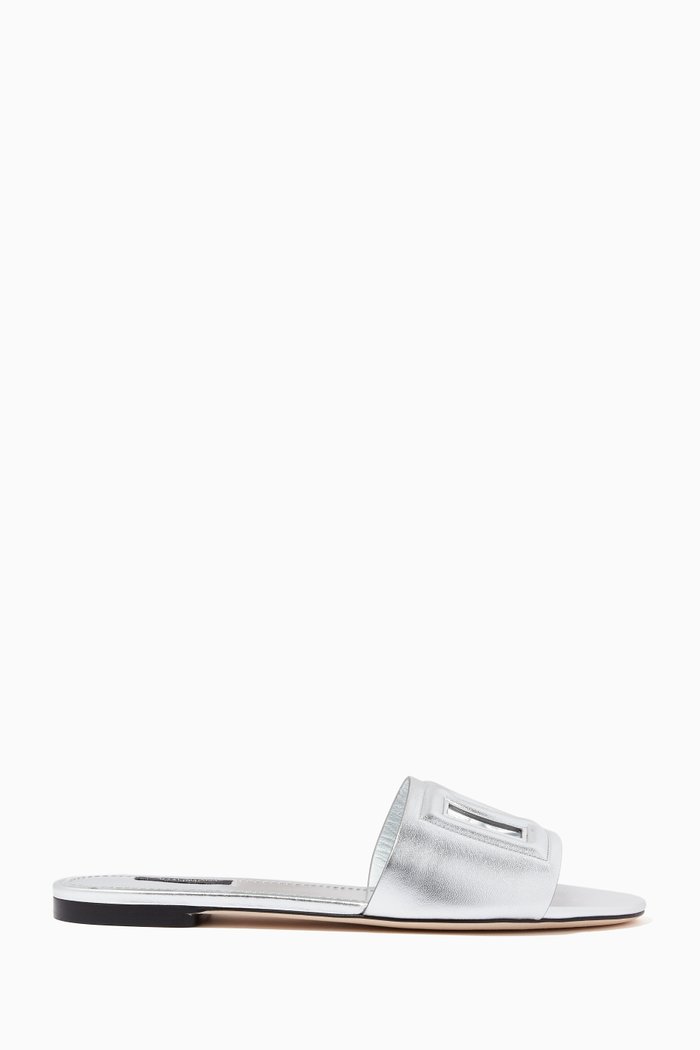 

Name Bianca Sliders with DG Millenials Logo in Nappa Mordoré, Grey