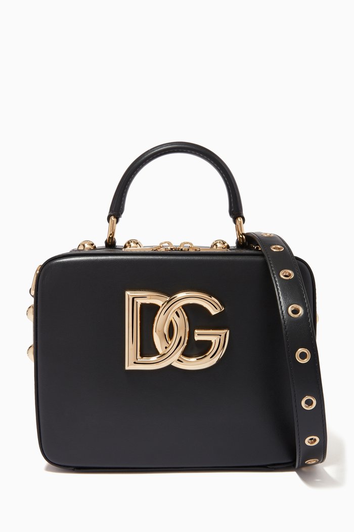 

3.5 Top Handle Bag in Calfskin Leather, Black