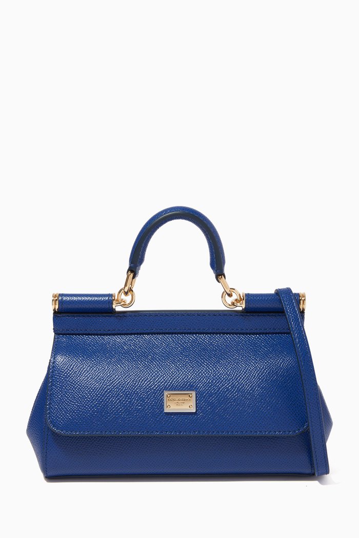 

Miss Sicily East West Small Bag in Dauphine Leather, Blue