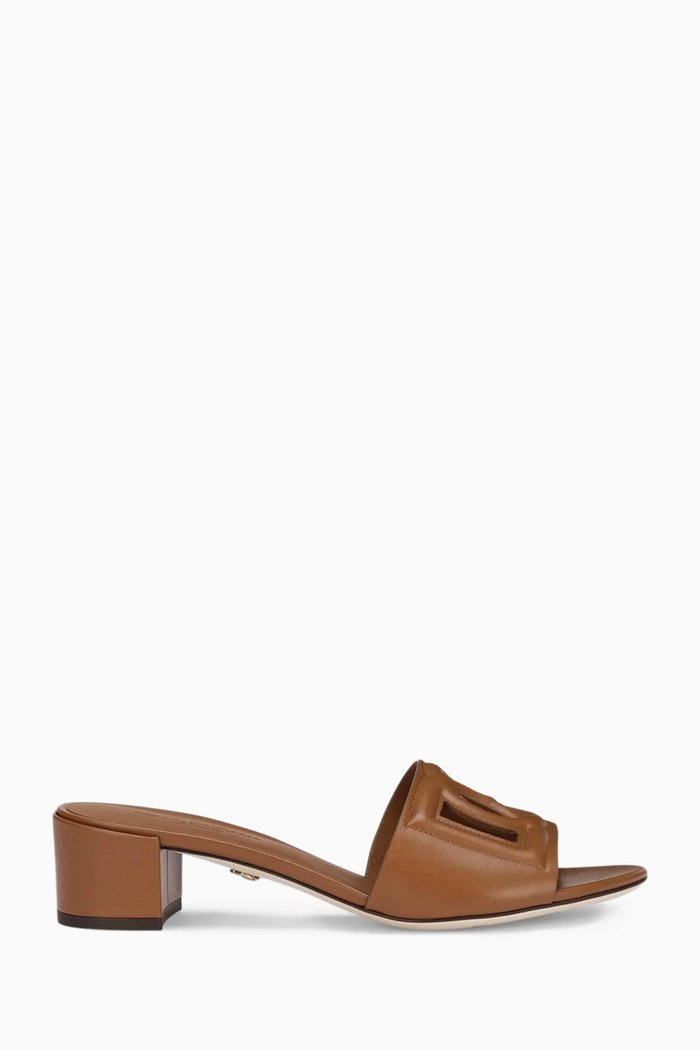 DG Millenials Mules in Leather, Brown