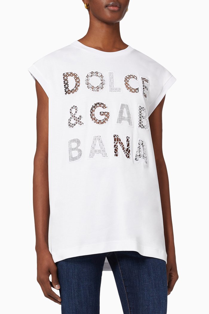 

Logo Tank Top in Cotton Jersey, White