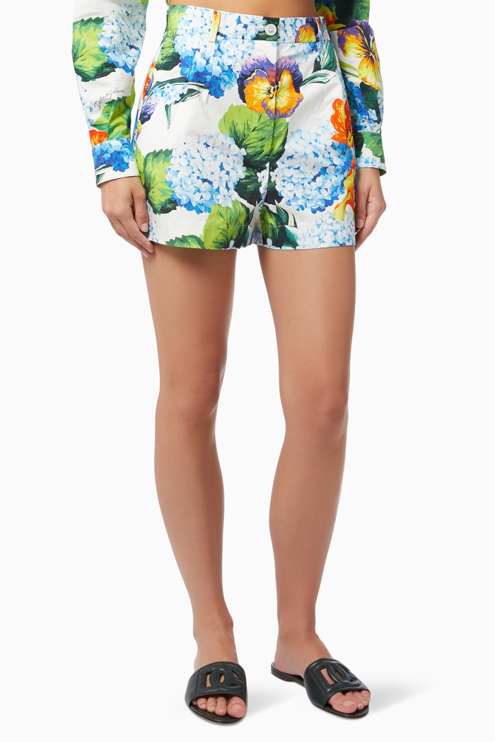 

Hydrangea Shorts in Cotton Poplin, Blue