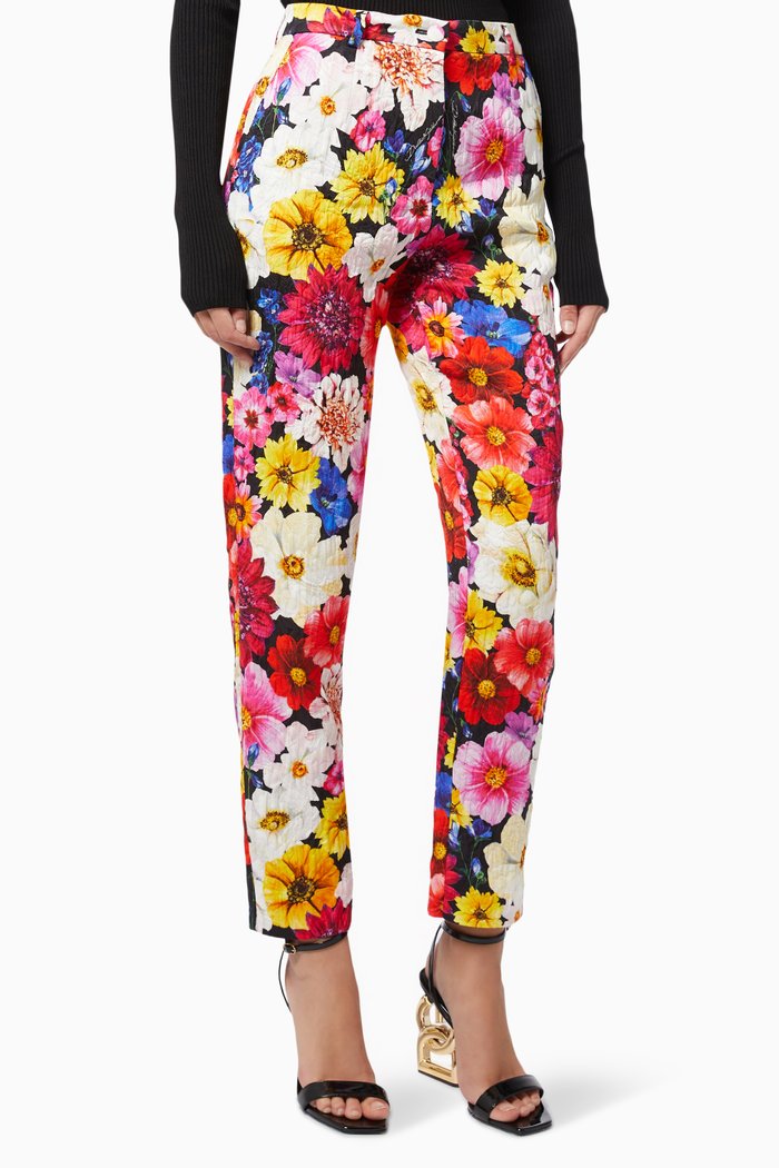 

Garden High Waist Pants in Fine Brocade, Pink