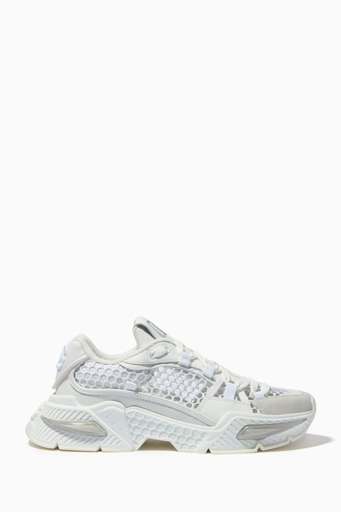 

Airmaster Low Top Sneakers in Mesh & Suede, White