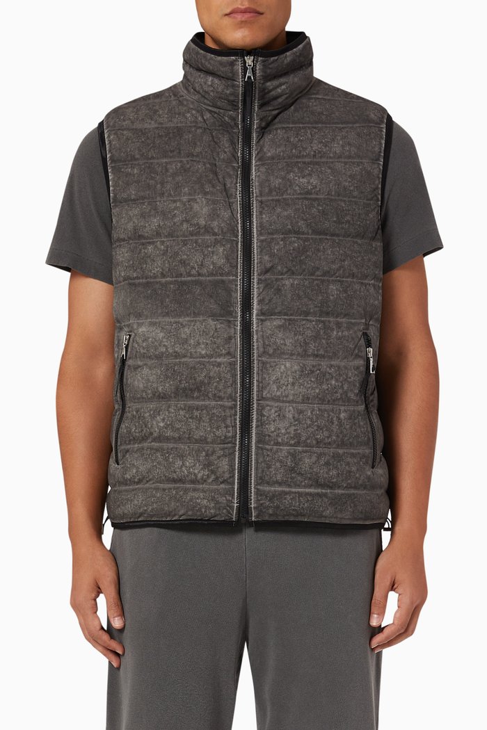 

Chamberlin Down Vest in Padded Nylon, Grey