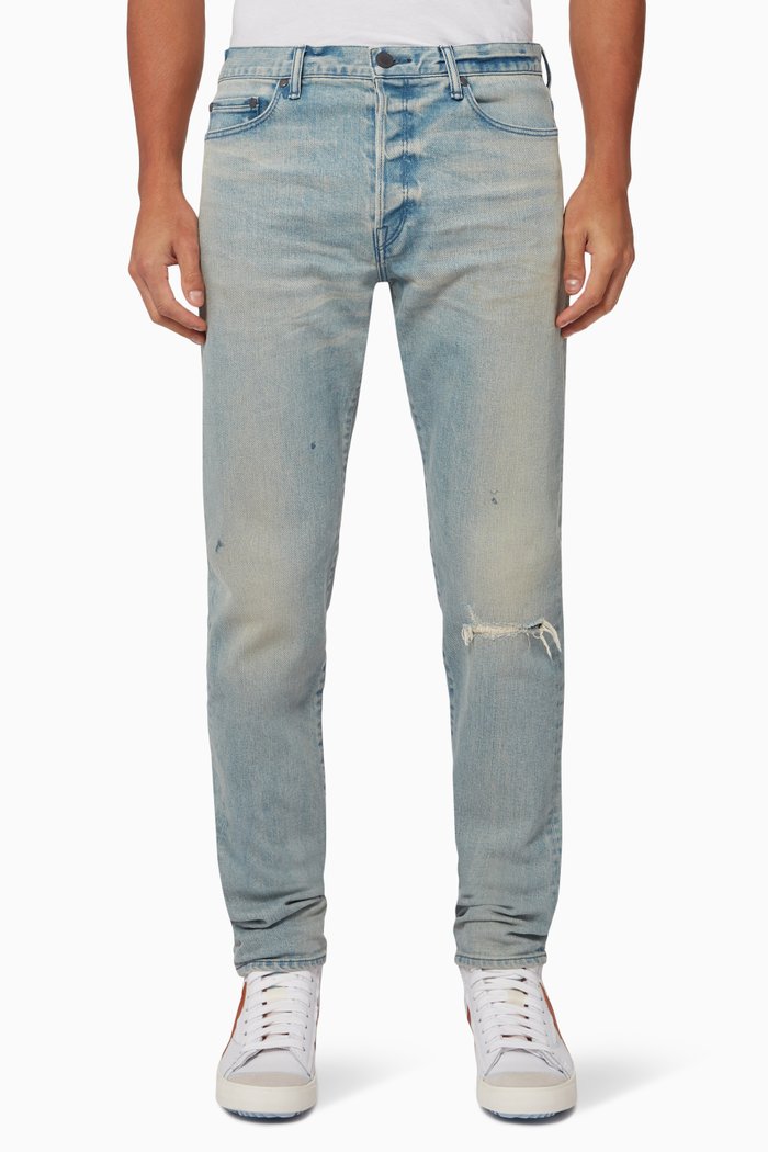 

The Cast 2 Slim-Fit Distressed Jeans in Stretch-Denim, Blue