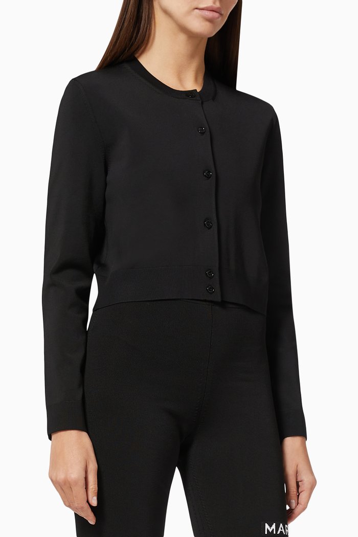 

The Cropped Cardigan in Cotton, Black