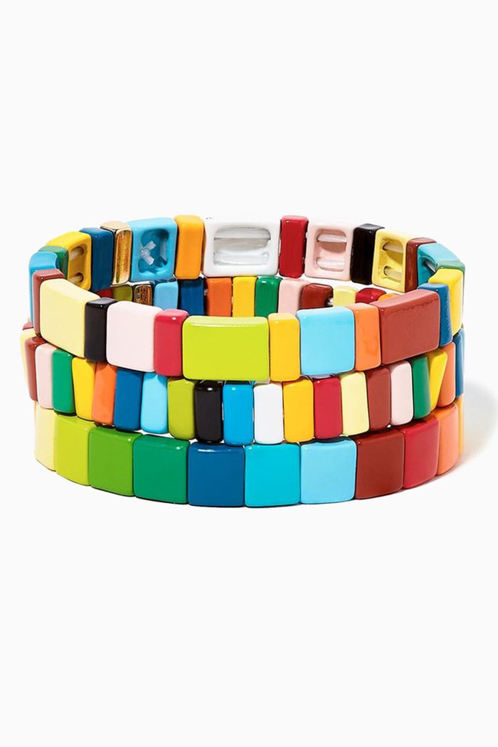 

Rainbow Brite Bracelet in Stretch Enamel, Set of 3, Multicolour