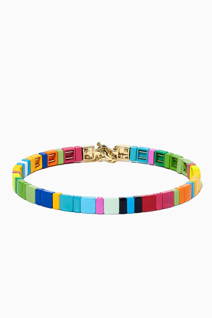 Starburst Choker in Enamel & Gold-plated Brass, Multicolour