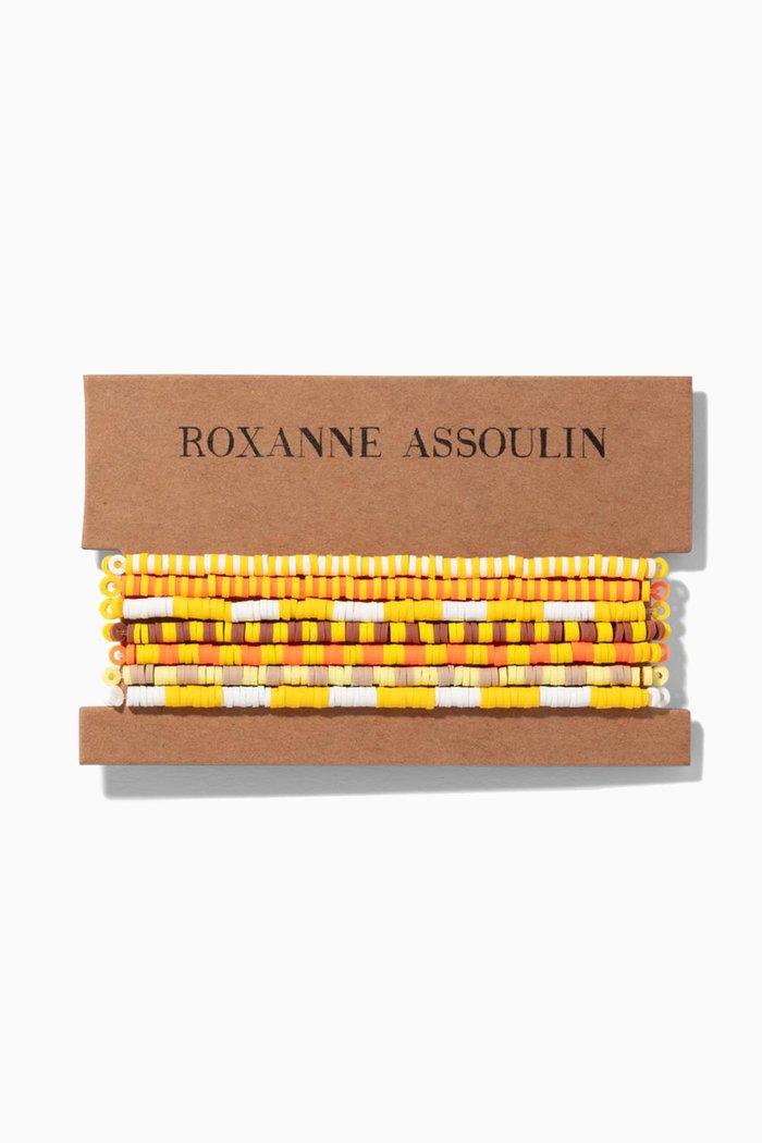 

Color Therapy® Bracelet in Stretch Rubber Heishi, Set of 7, Yellow