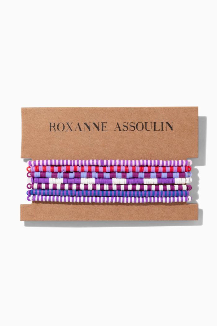 

Color Therapy® Bracelet in Stretch Rubber Heishi, Set of 7, Purple