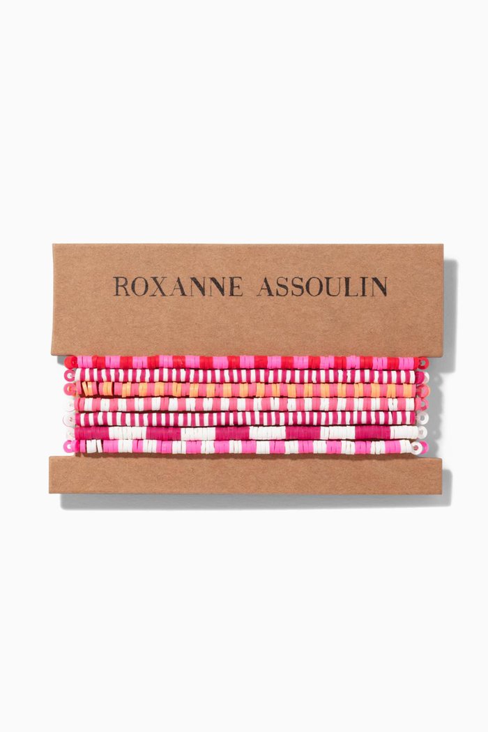 

Color Therapy® Bracelet in Stretch Rubber Heishi, Set of 7, Pink