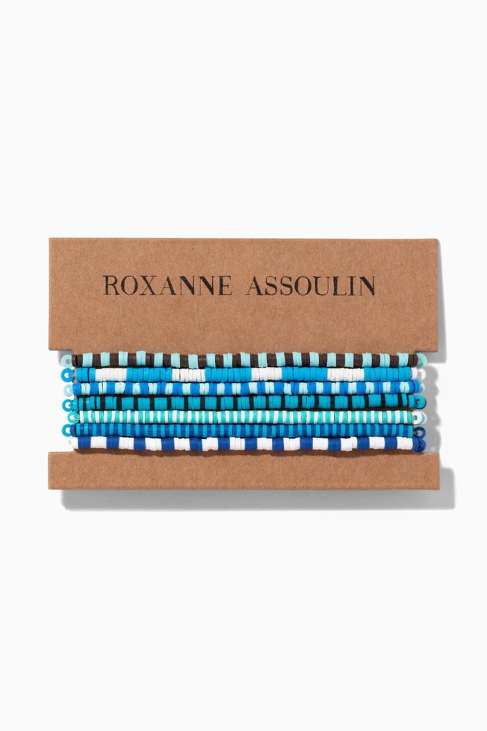 

Color Therapy® Bracelet in Stretch Rubber Heishi, Set of 7, Blue