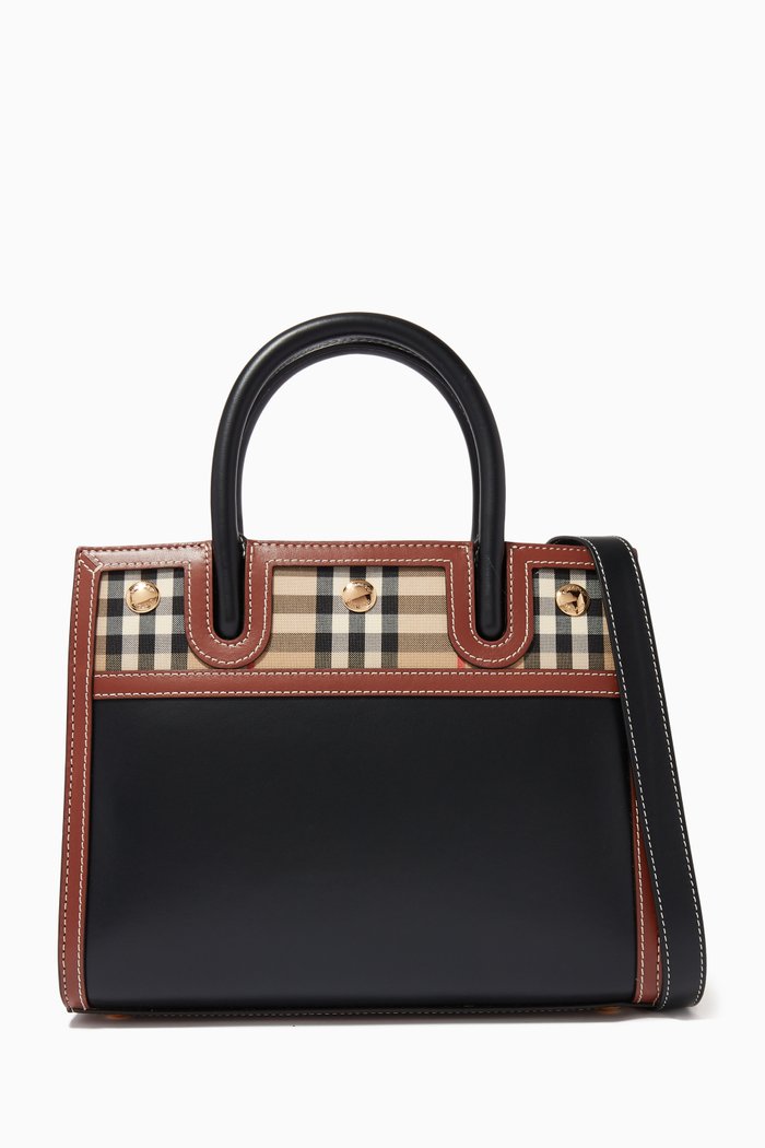

Mini Title Bag in Vintage Check & Leather, Black