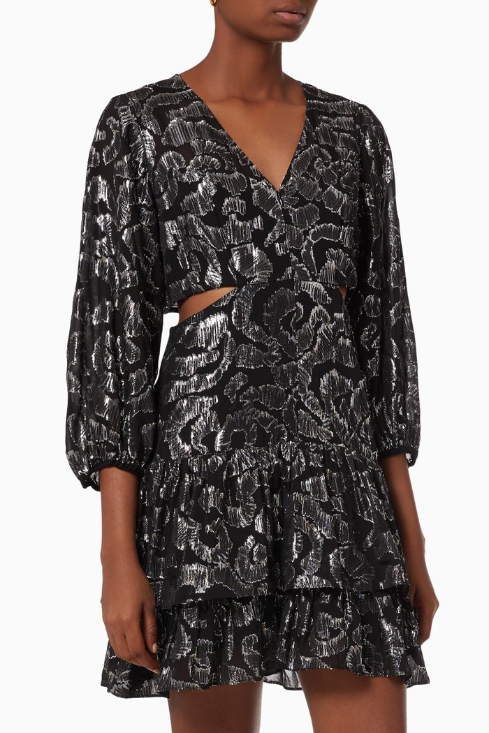 

Mini Dress in Lamé Jacquard, Black