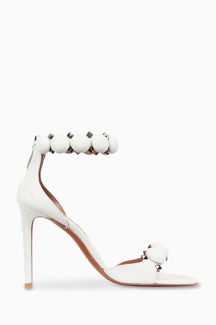 

La Bombe 90 Sandals in Calfskin, White