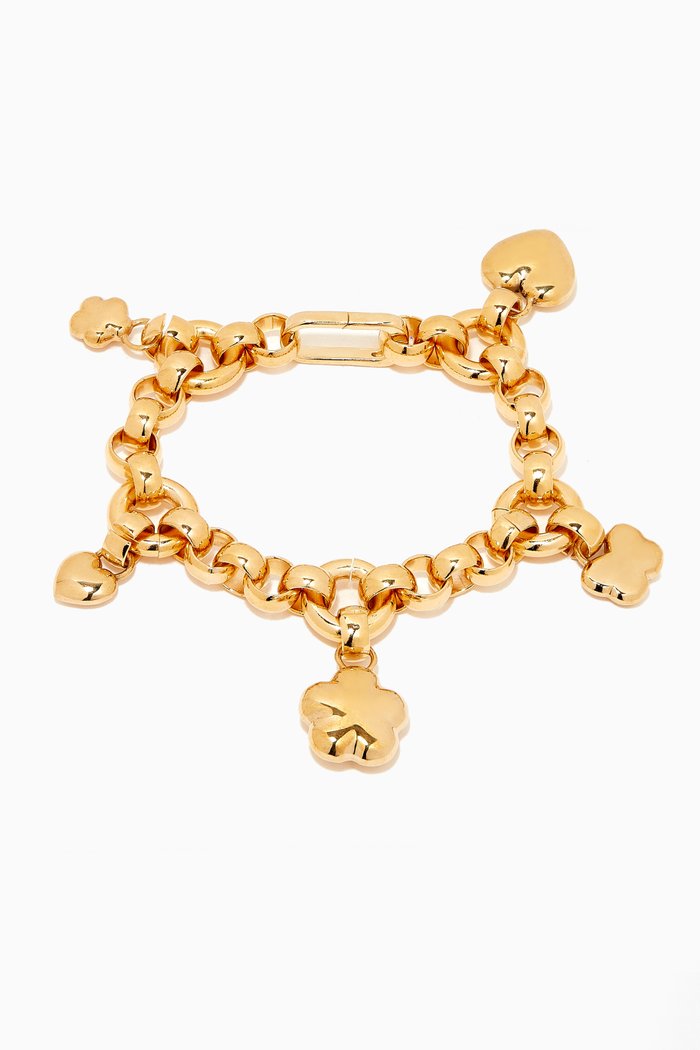 

Fiorella Charm Bracelet in 14kt Gold Plating