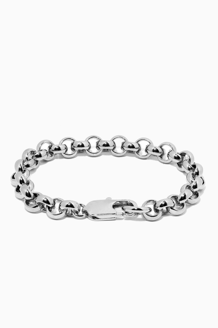

Rolo Chain Bracelet in Platinum Plating, Silver