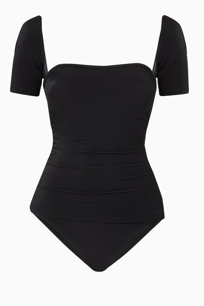 

Miley One-piece Swimsuit in Ribbed Nylon, Black