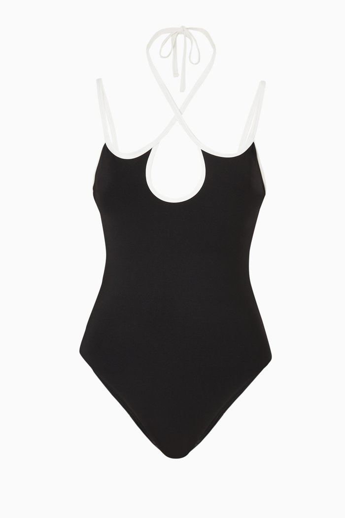 Kimika One Piece Swimsuit in Nylon Spandex, Black
