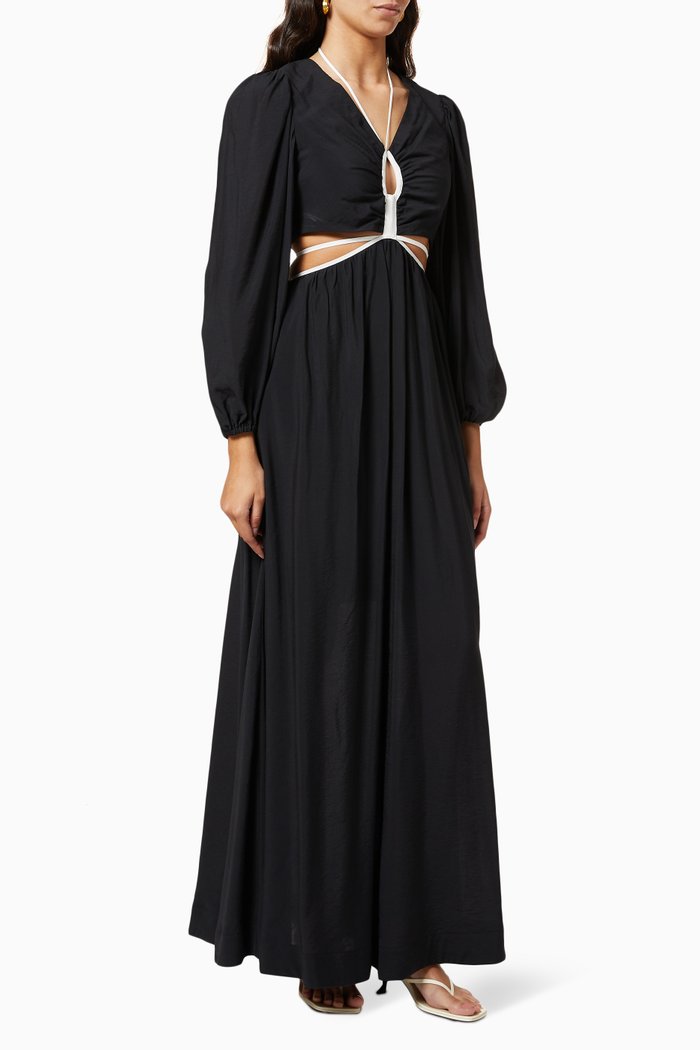 

Tierneigh Cutout Maxi Dress in Viscose Blend, Black