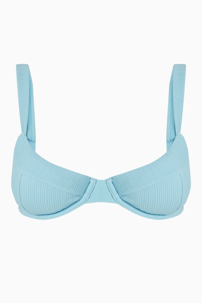 

Lia Bustier Bikini Top in Nylon Spandex, Blue