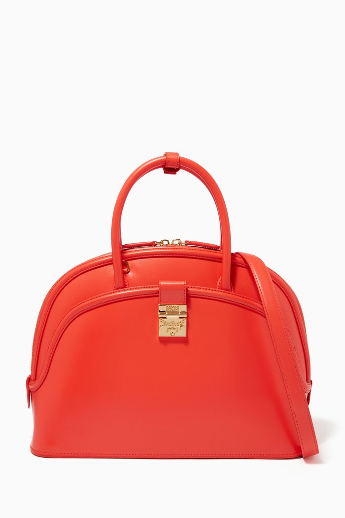 Large Anna Tote in Spanish Leather, Red