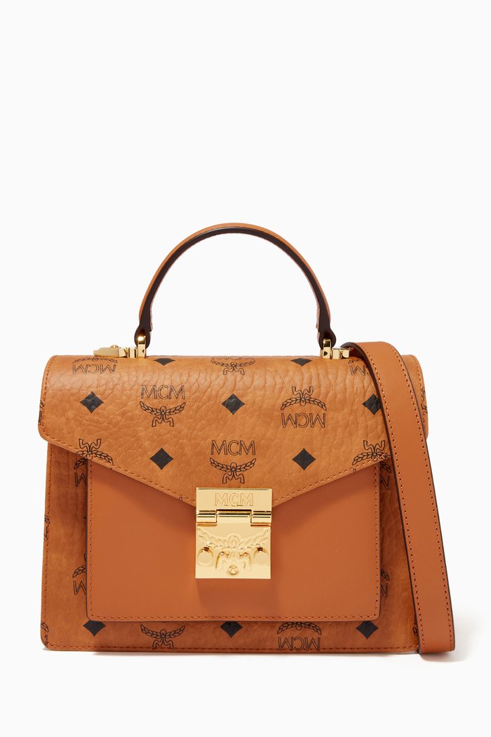 

Small Patricia Satchel in Visetos, Brown