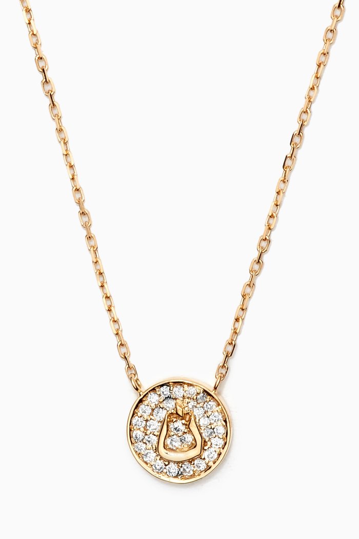 

Mina "N" Round Diamond Necklace in 18kt Yellow Gold