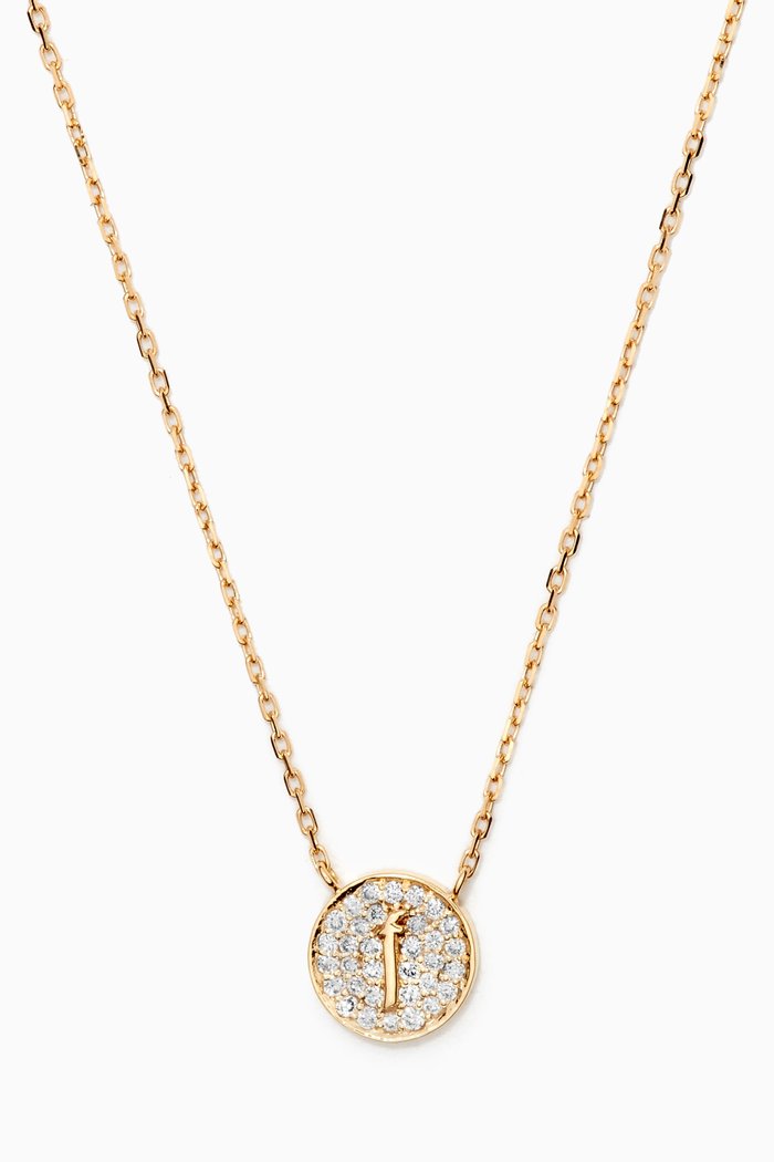 

Mina "Alef" Round Diamond Necklace in 18kt Yellow Gold