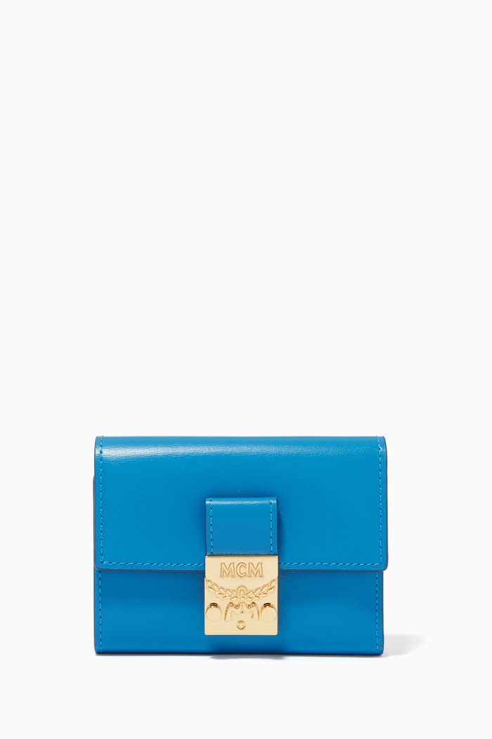 

Mini Trifold Wallet in Spanish Leather, Blue