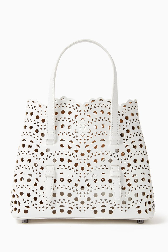 

Mina 20 Tote Bag in Vienne Wave Calfskin, White