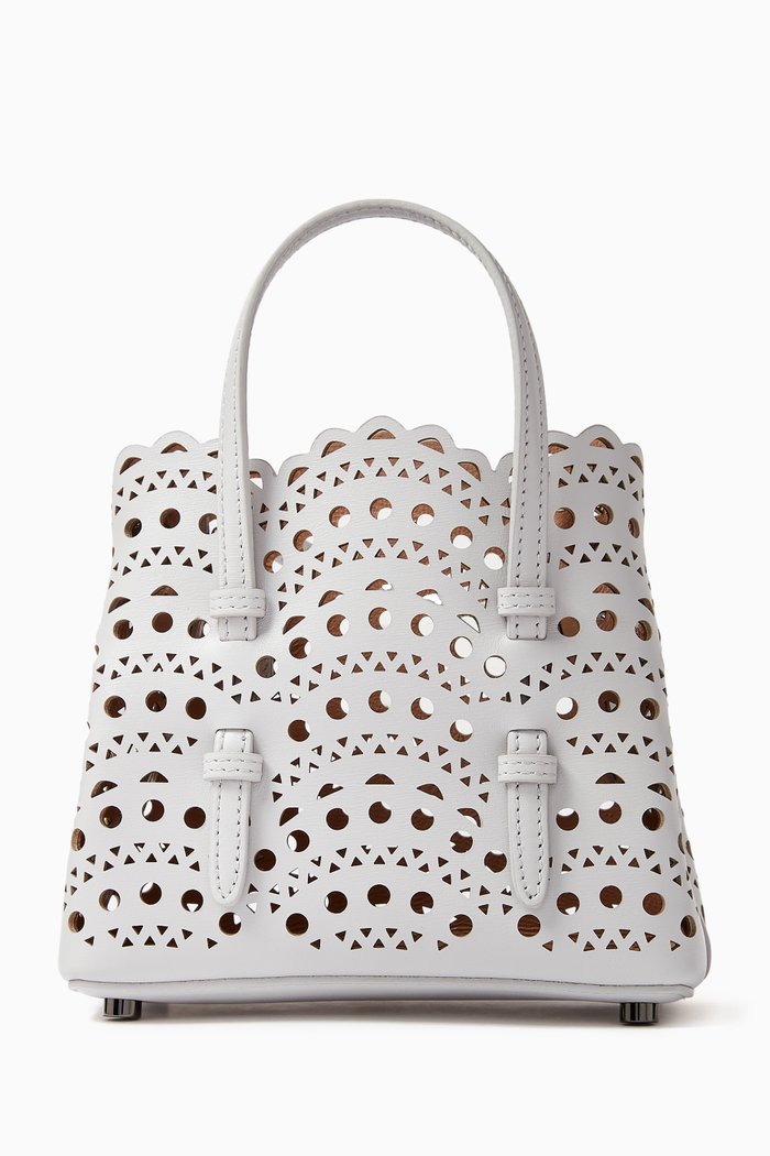 

Mina 16 Tote Bag in Vienne Wave Calfskin, Grey
