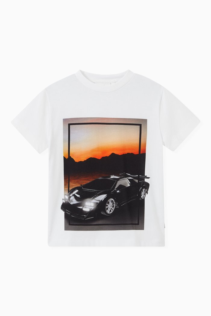 

Graphic Print T-Shirt in Jersey, White