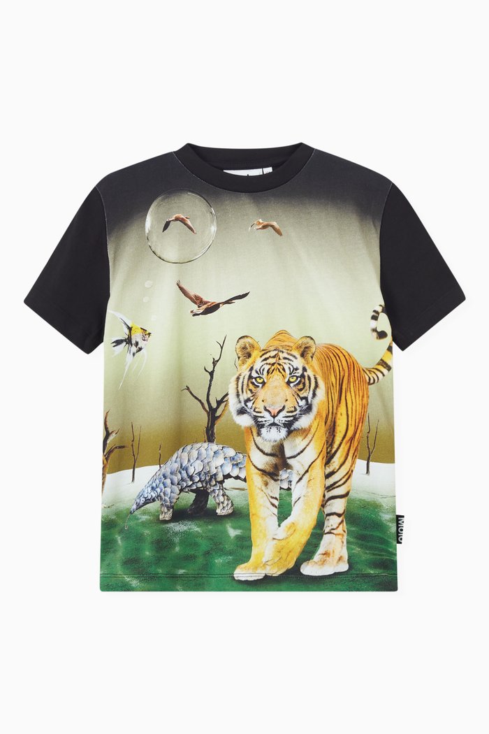 

Animal Print T-Shirt in Organic Cotton, Multicolour