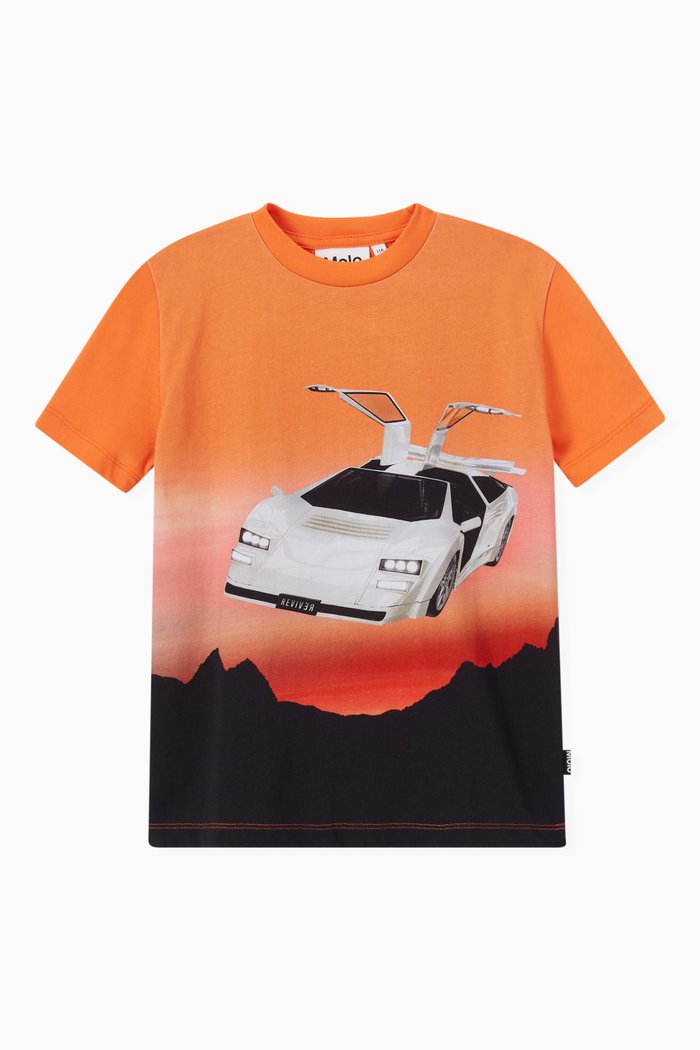 

Animal Print T-Shirt in Organic Cotton, Orange