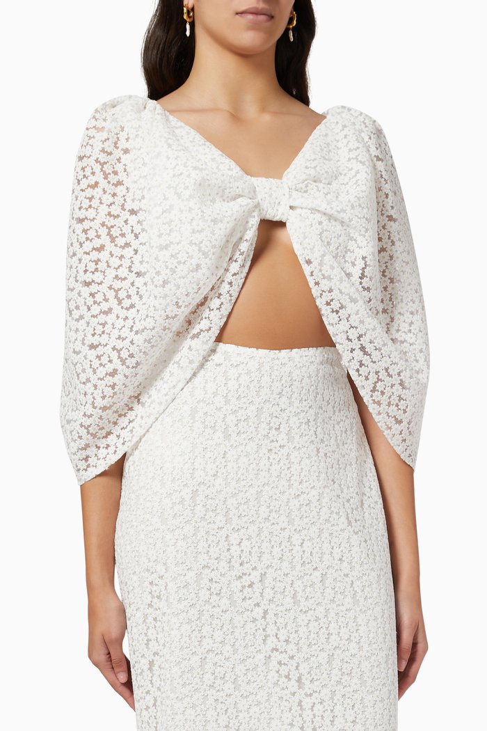 

Daisy Bow Top, White