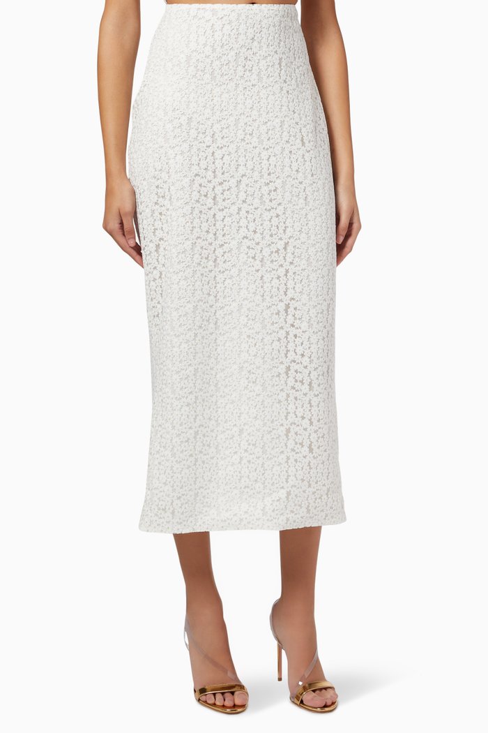 

Daisy Midi Skirt, White