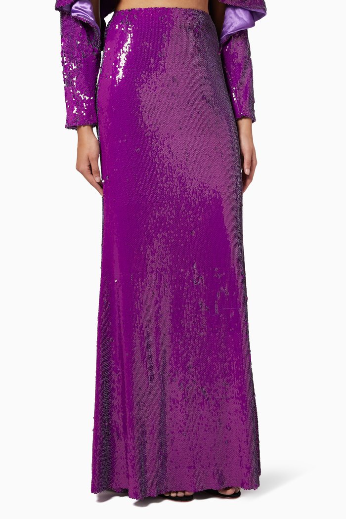 

Sequin Maxi Skirt, Purple