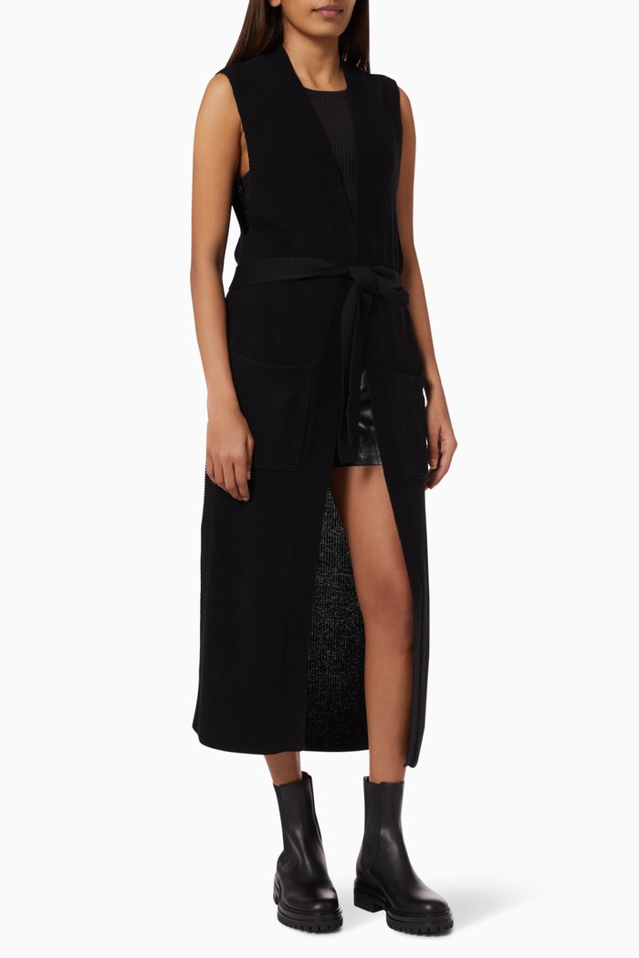 

Lucille Vest in Cotton Knit, Black