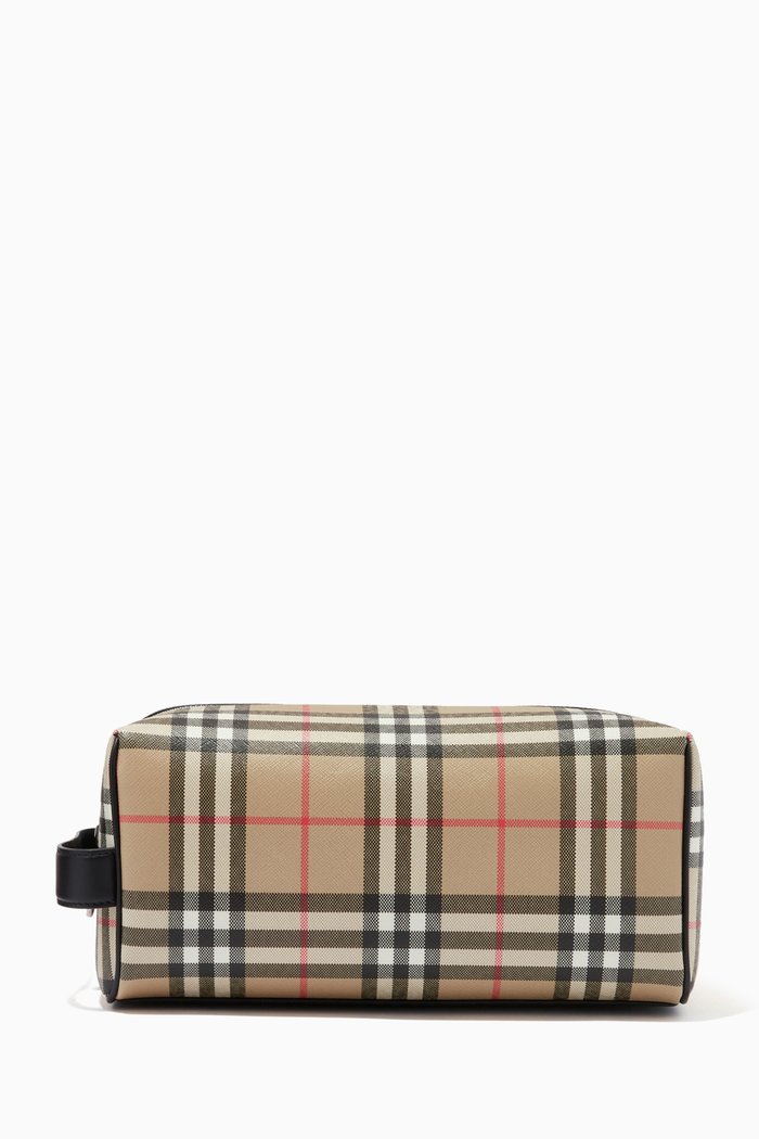 

Travel Pouch in Vintage Check E-Canvas, Neutral