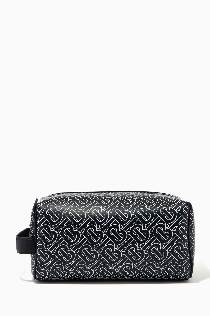 

Monogram Wash Bag in Leather, Black
