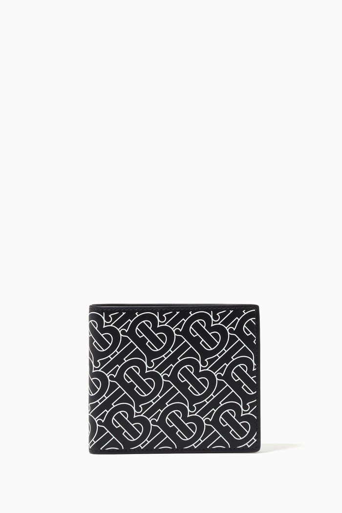

International Bifold Wallet in Monogram Print Leather, Black