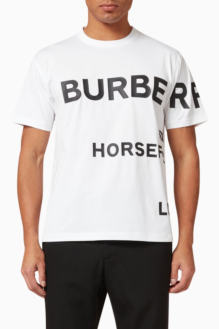 

Horseferry Print Oversized T-shirt in Cotton, White