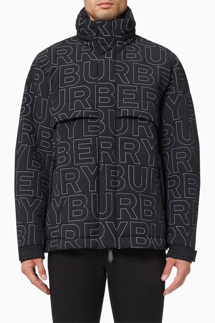 

Dainton Logo Quilted Jacket in Nylon, Black