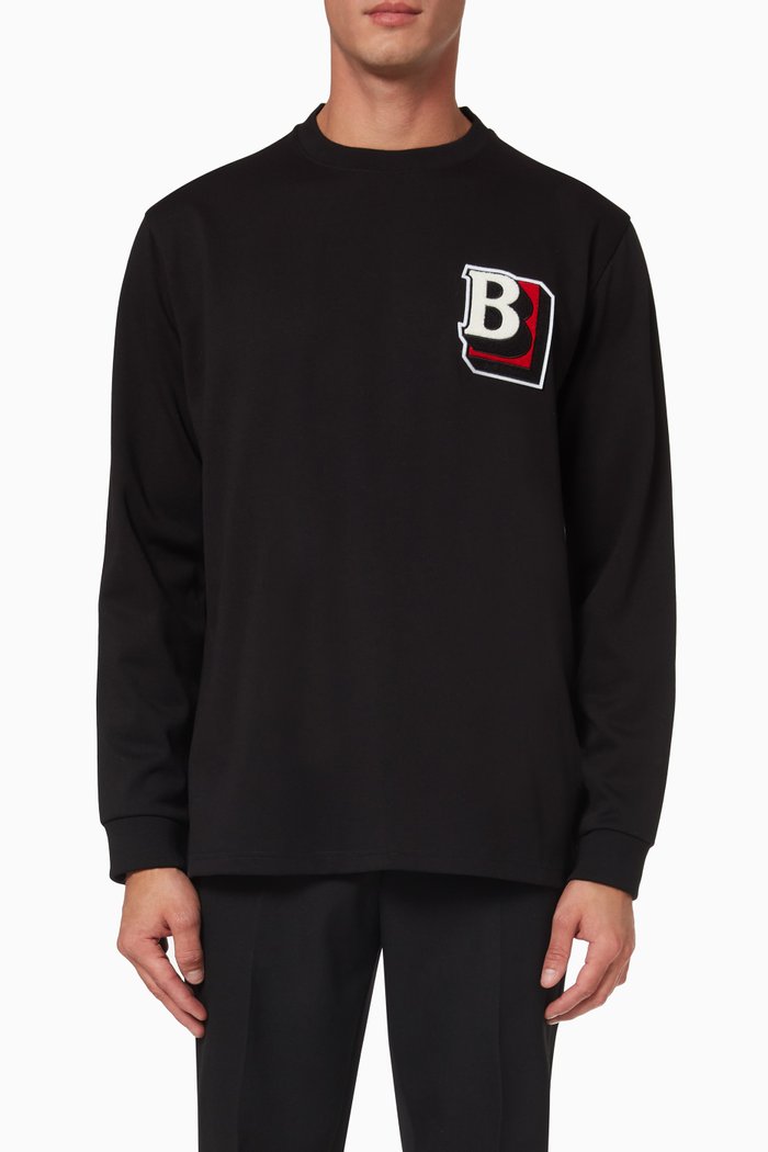 

Letter Graphic Sweatshirt in Cotton, Black