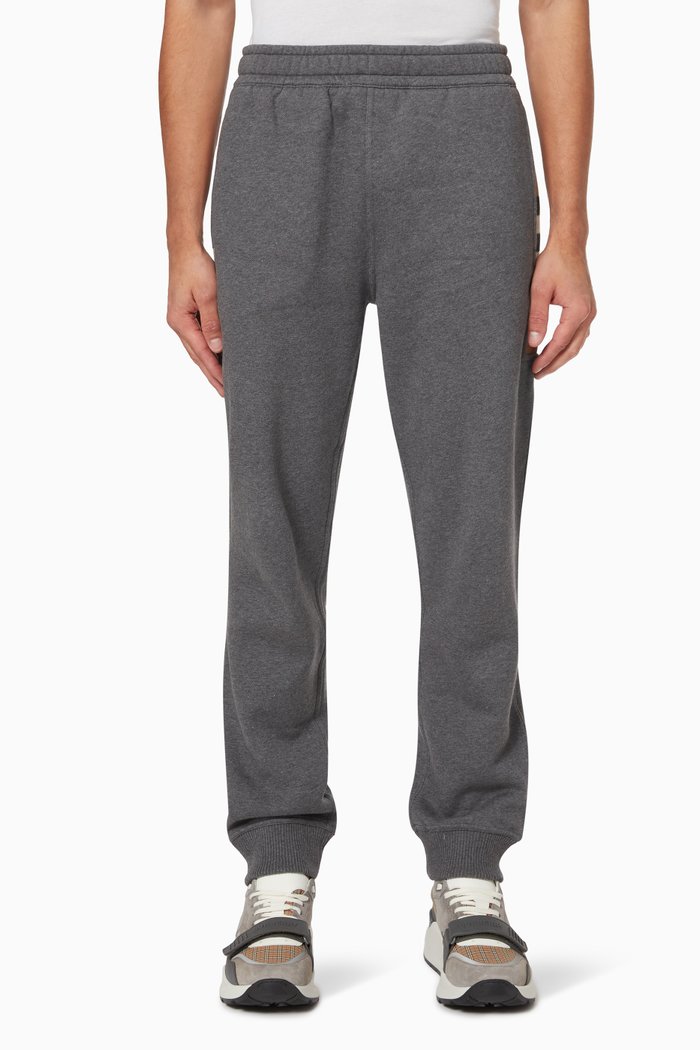 

Stephan Check Panel Joggers in Melange, Grey