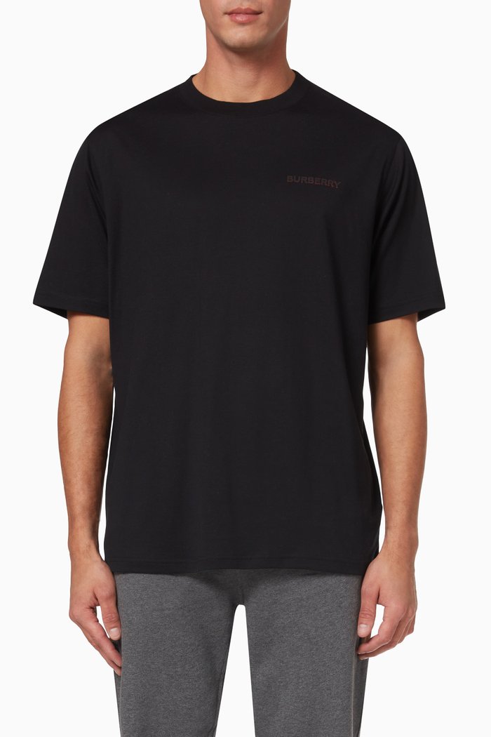 

Logo Print T-shirt in Organic Cotton Jersey, Black
