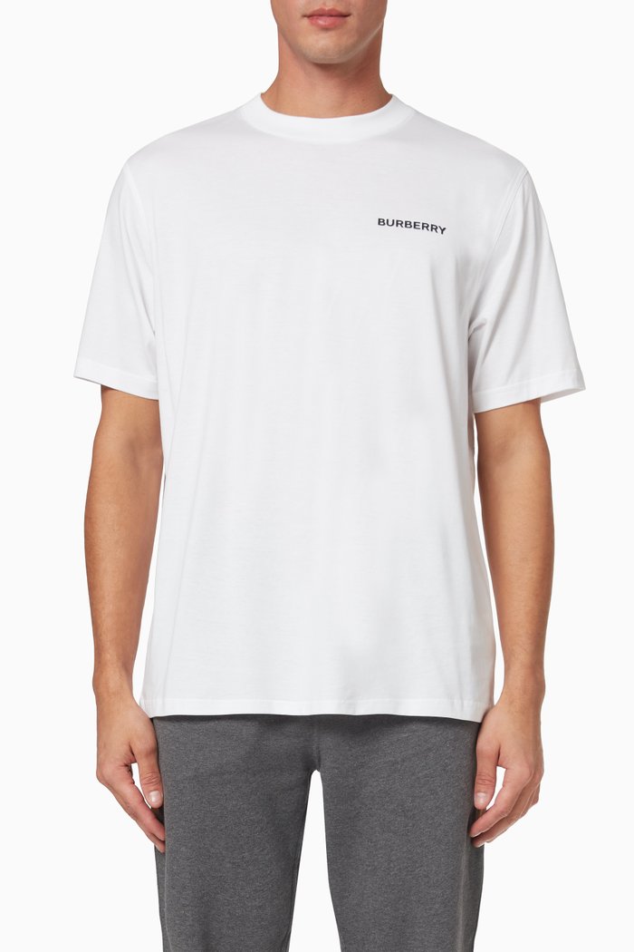 Logo Print T-shirt in Organic Cotton Jersey, White