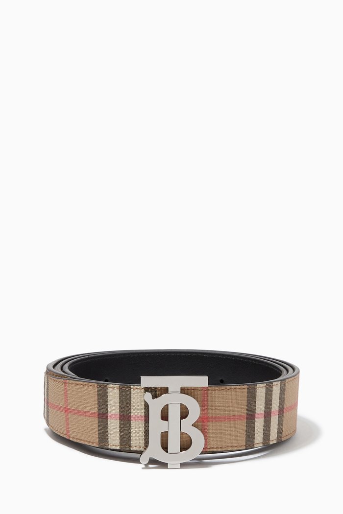 

Monogram Motif Reversible Belt in Vintage Check, Neutral
